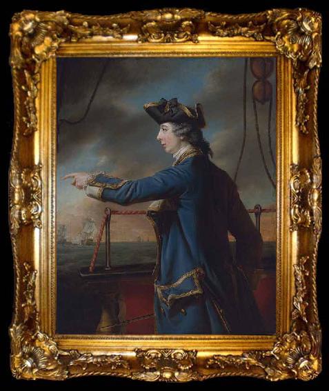 framed  Edward Knowles captain of the HMS Peregrine, ta009-2